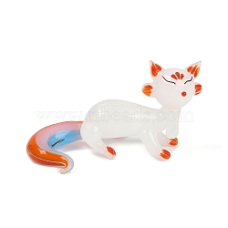 Animal Series Handmade Lampwork Miniature Ornaments, Figurine Home Desktop Display Decoration, Fox, 76x49x40.5mm(LAMP-Q005-10G)