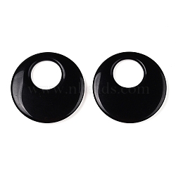 Natural
 Obsidian Pendants, Disc Charms, 49~49.5x5.5~6.5mm, hole: 20mm(EJEW-N054-02)