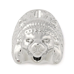 Brass Spacer Beads, Lion, Platinum, 14x12.5x7.5mm, Hole: 1.6mm(KK-L219-05P)