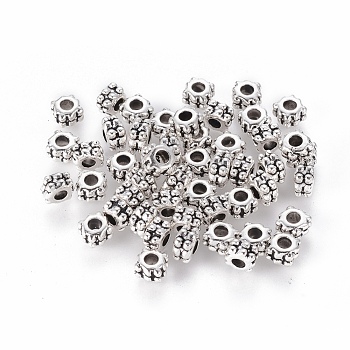 Tibetan Style Alloy Beads, Cadmium Free & Nickel Free & Lead Free, Antique Silver, 4.2x3.2mm, Hole: 2.2mm