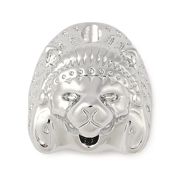 Brass Spacer Beads, Lion, Platinum, 14x12.5x7.5mm, Hole: 1.6mm