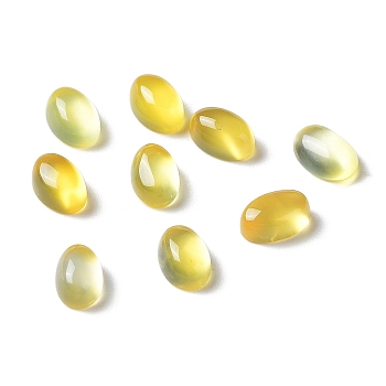 Natural Yellow Agate Cabochons, Oval, 6x4x2.6mm