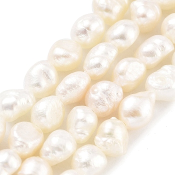 Natural Cultured Freshwater Pearl Beads Strands, Two Sides Polished, Grade 3A, Floral White, 4~5mm, Hole: 0.5mm, about 32pcs/strand, 7.09''(18cm)