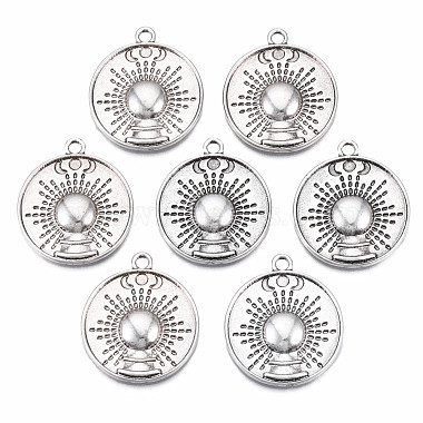 Thai Sterling Silver Plated Flat Round Alloy Pendants