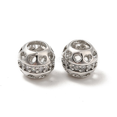 Perles de style européen en laiton creux micro pavé de zircone cubique transparente(KK-E068-VB485)-2
