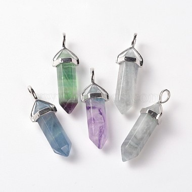 Natural Fluorite Double Terminated Pointed Pendants(G-J261-B16)-3