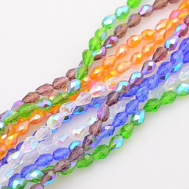 7mm Colorful Drop Electroplate Glass Beads