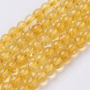 6mm Gold Round Citrine Beads