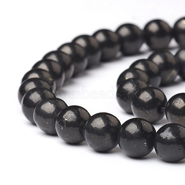 Natural Shungite Beads Strands(G-I271-C03-6mm)-3