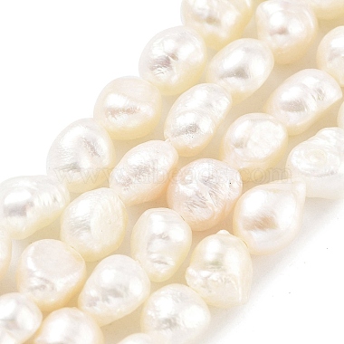 Floral White Two Sides Polished Pearl Beads