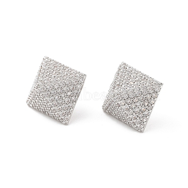 Clear Pyramid Cubic Zirconia Stud Earrings