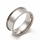 201 Stainless Steel Grooved Finger Ring Settings(STAS-P323-04P)-1