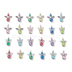 Transparent Acrylic Pendants, with Alloy Beads, Angel, Mixed Color, 27.5~30x18~23.5x10mm, Hole: 1.6~2mm, 24pcs/set(PALLOY-JF03574)