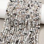 Natural Rainbow Moonstone Beads Strands, Round, Faceted, 3~3.5mm, Hole: 0.5mm, about 134pcs/strand, 15.55''(39.5cm)(G-B175-D24-3mm)