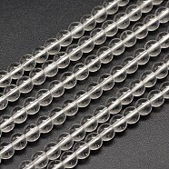 Synthetic Quartz Round Bead Strands, Clear, 4mm, Hole: 1mm, about 100pcs/strand, 15.7 inch(X-PIEG-J002-16-4mm)