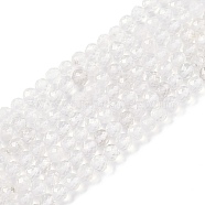 Natural Quartz Crystal Beads Strands, Faceted, Rock Crystal Round Beads, 3mm, Hole: 0.7mm, about 118pcs/strand, 15.35''(39cm)(G-N342-30A)