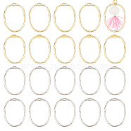 40Pcs 2 Colors Alloy Open Back Bezel Pendants, For DIY UV Resin, Epoxy Resin, Pressed Flower Jewelry, Oval, Platinum & Light Gold, 30x21.5x1.5mm, Hole: 3x1mm, 20pcs/color(FIND-UN0003-23)