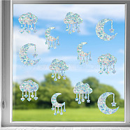 Waterproof PVC Colored Laser Stained Window Film Static Stickers, Electrostatic Window Stickers, Rectangle with Cloud, Moon Pattern, 350x840mm, 12pcs/set(DIY-WH0314-087)