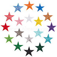 90Pcs 18 Colors Computerized Embroidery Cloth Iron on/Sew on Patches, Applique DIY Costume Accessory, Star, Mixed Color, 3x3cm, 5pcs/color(DIY-GF0006-49)