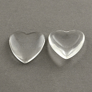 Transparent Glass Heart Cabochons, Clear, 12x12x4~4.5mm(GGLA-R021-12mm)