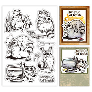 Custom PVC Plastic Clear Stamps, for DIY Scrapbooking, Photo Album Decorative, Cards Making, Raccoon, 160x110x3mm(DIY-WH0448-0204)