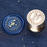 Golden Tone Round Wax Seal Brass Stamp Heads, for Wax Seal Stamp, Mini-Twelve Constellations Series, Cancer, 15x15mm, Hole: 7mm(AJEW-S087-02G-04)