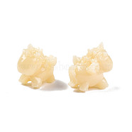 Opaque Resin Beads, Imitation Jade, Unicorn, Blanched Almond, 18x23x14.5mm, Hole: 1.5mm(RESI-N038-01A)