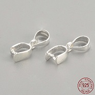 925 Sterling Silver Pendants, Ice Pick & Pinch Bails, with 925 Stamp, Silver, 14mm, Hole: 3.5mm, Pin: 0.8mm(STER-S002-75)