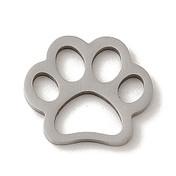 Non-Tarnish 201 Stainless Steel Charms, Laser Cut, Dog Paw Print Charm, Stainless Steel Color, 11x12x1mm, Hole: 2~2.5x3~3.5mm(STAS-E217-26P)