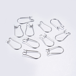 304 Stainless Steel Hoop Earrings, Stainless Steel Color, 20 Gauge, 20x9~12x2.5mm, Pin: 0.8mm(STAS-L198-15B-P)