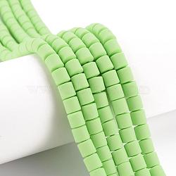 Polymer Clay Bead Strands, Column, Pale Green, 5~7x6mm, Hole: 1.5~2mm, about 61~69pcs/strand, 15.74 inch(CLAY-T001-C02)