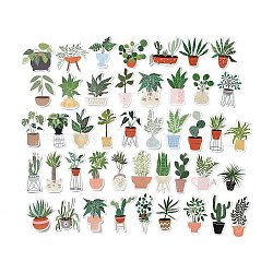 44Pcs 44 Styles Plant Theme Paper Stickers Sets, Adhesive Decals for DIY Scrapbooking, Photo Album Decoration, Plants Pattern, 53~77x29~77x0.2mm, 1pc/style(X-STIC-P004-08)