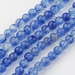 Watermelon Stone Glass Beads Strands, Round, Cornflower Blue, 6mm, Hole: 1mm, about 60~61pcs/strand, 15.3 inch(390mm)(G-G913-6mm-03)