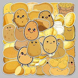 PVC Self-adhesive Potato Cartoon Stickers, Waterproof Decals for Suitcase, Skateboard, Refrigerator, Helmet, Mobile Phone Shell, Vegetable Pattern, 55~85mm, 50pcs/bag(STIC-PW0011-19)