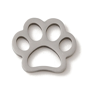 201 Stainless Steel Charms, Laser Cut, Dog Paw Print Charm, Stainless Steel Color, 11x12x1mm, Hole: 2~2.5x3~3.5mm