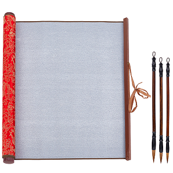 Chinese Calligraphy Kits, Including Chinese Calligraphy Brushes Pen and Water Writing Cloth, Mixed Color, 38.1x77.5x0.05cm, 1pc