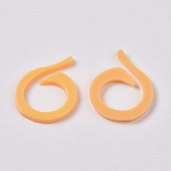 Plastic Counting Split Ring, Stitch Marker Ring, DIY Knitting Tools, Orange, 22x16.5x1.5mm