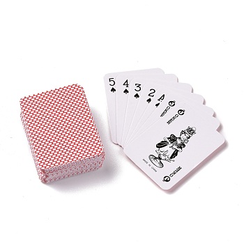 Mini Paper Pokers, Miniature Playing Cards, Children Toys, White, 40x30x0.25mm, 54pcs/set