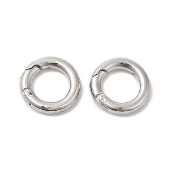 304 Stainless Steel Spring Gate Ring, Stainless Steel Color, 12x2mm