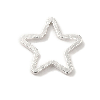 Brass Linking Rings, Lead Free & Cadmium Free, Star, 925 Sterling Silver Plated, 8x8x1mm, Inner Diameter: 4.5x5mm