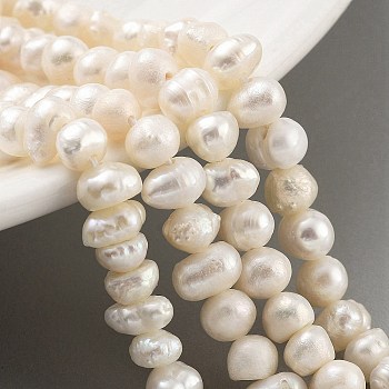 Natural Cultured Freshwater Pearl Beads Strands, Potato, PapayaWhip, 5~5.5mm, Hole: 0.6mm, about 37~38pcs/strand, 6.81~7.09 inch(17.3~18cm)