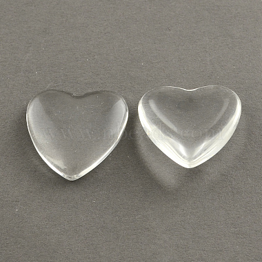 12mm Clear Heart Glass Cabochons