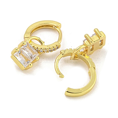 Rack Plating Brass Pave Clear Cubic Zirconia Hoop Earrings for Women(EJEW-G410-48G)-2