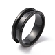 Titanium Steel Grooved Finger Ring for Men Women(RJEW-WH0004-30F-EB)-1