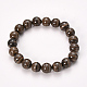 Natural Black Wood Lace Stone Beaded Stretch Bracelets(BJEW-Q692-25-10mm)-1