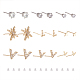 9Pair 9 Style Star & V-shape Brass Stud Earrings(EJEW-KS0001-01)-1