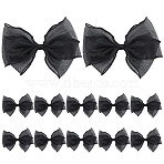 12Pcs Polyester Yarns Bowknot Ornament Accessories, for DIY Headbands Flower, Clothing, Shoes, Hats Accessories, Black, 90x120x10mm(DIY-GF0011-16A)
