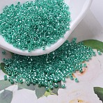 MIYUKI Delica Beads, Cylinder, Japanese Seed Beads, 11/0, (DB0238) Aqua Green Ceylon, 1.3x1.6mm, Hole: 0.8mm, about 20000pcs/bag, 100g/bag(SEED-J020-DB0238)