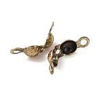 Brass Bead Tips, Clamshell Knot Cover, Antique Bronze, 8x4mm, Hole: 1.4mm(KK-CBA8EB2-03AB)