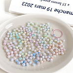 UV Plating Iridescent Acrylic Beads, AB Color Plated, Faceted, Round, Mixed Color, 8x7.7mm, Hole: 2mm, 190pcs/50g(X-OACR-H038-29)